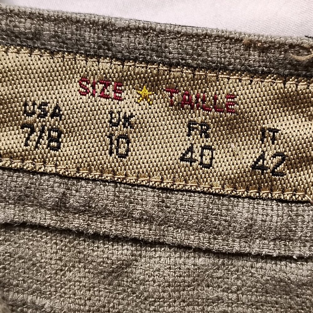 Vintage 90s Express Womens Olive Green Jeans High Waisted Tapered Leg Baggy - Picture 8 of 11